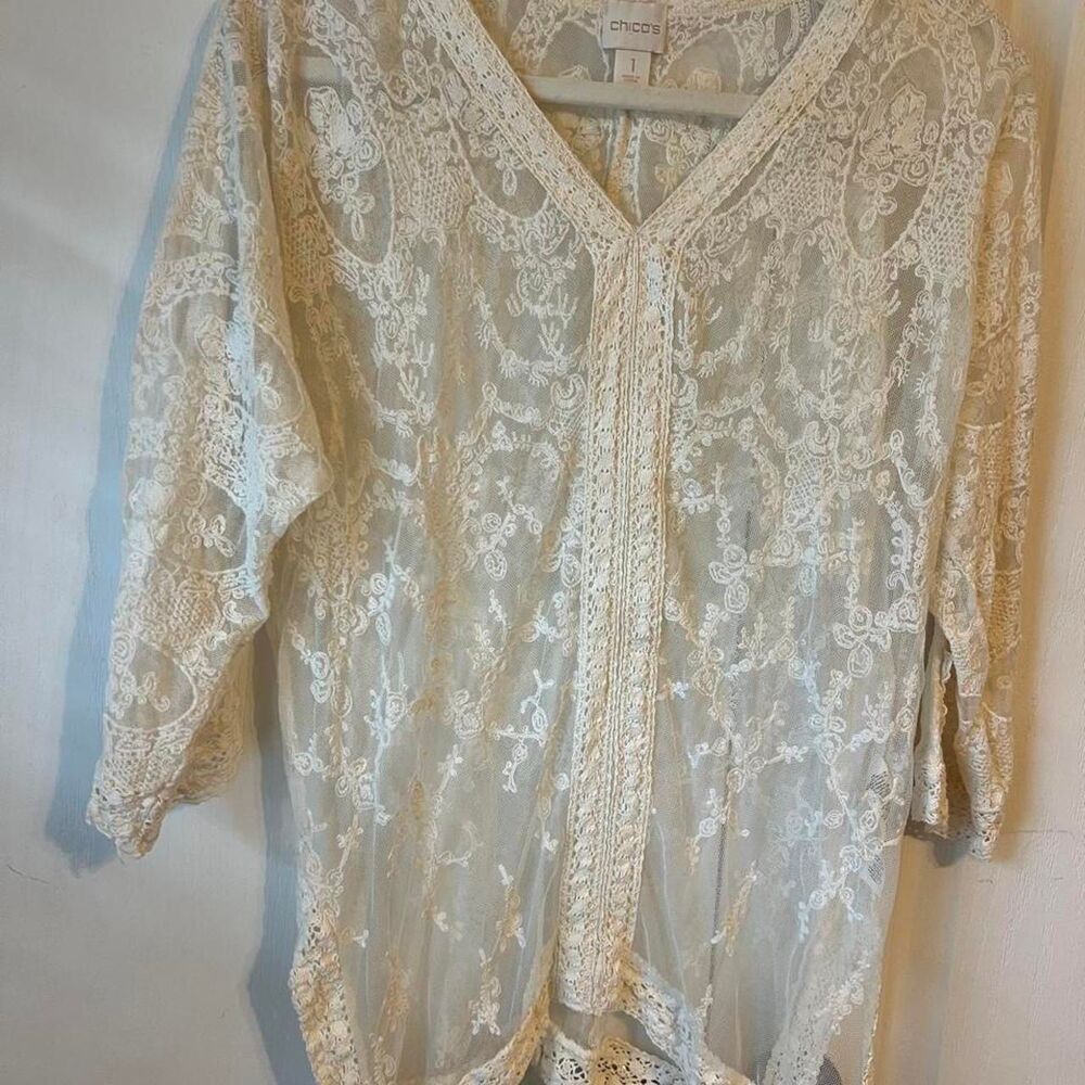 Chico-s Women's Cream Blouse